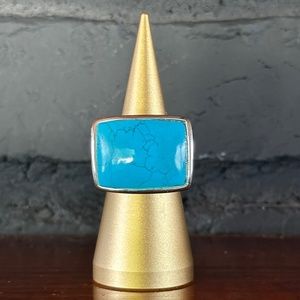 STATEMENT TURQUOISE & SILVER RING.